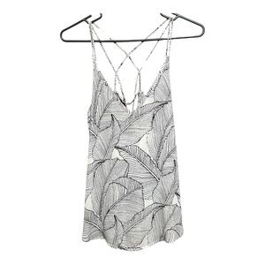 Sienna Sky Black and White Leaf Print Tank Top